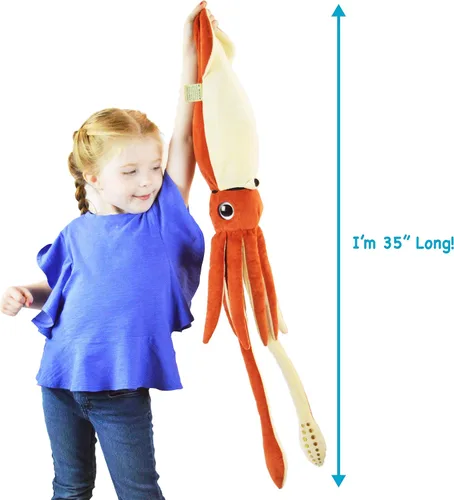 Miniatura 3 de TigerHart Shubert The Squid - Calamar de peluche grande de 35 pulgadas