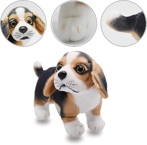 Miniatura 3 de Lifelike Beagle Animal de Peluche Realista Juguete de Cachorro de Peluche Animado Muñeco Perros Súper Realistas Actúan Como Reales Excelentes