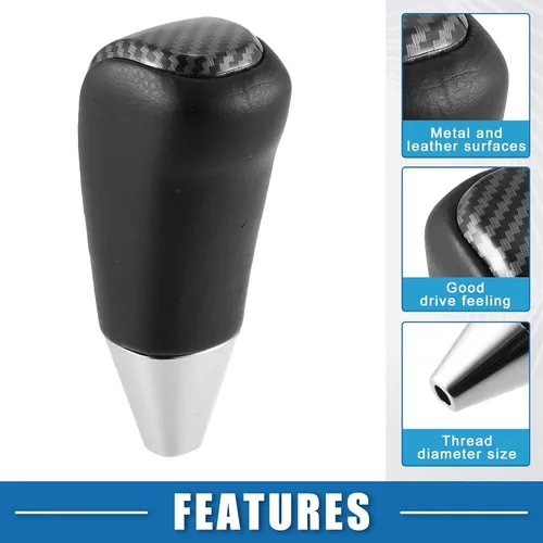 Miniatura 3 de Pomo de palanca de cambios para Toyota Land Cruiser 2016-2021 4Runner 2003-2021 Tundra 2008-2021, patrón de fibra de carbono, color negro