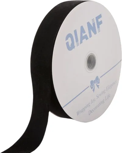 Miniatura 77 de QIANF Cinta de terciopelo, carrete de 1 1/2 pulgadas por 25 yardas (rojo)