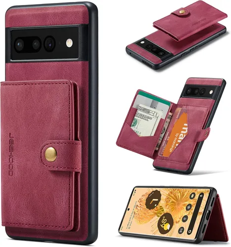 Miniatura 41 de Funda para Google Pixel 6 Pro, cartera magnética desmontable con ranura para efectivo, soporte de carga inalámbrica, función atril compatible