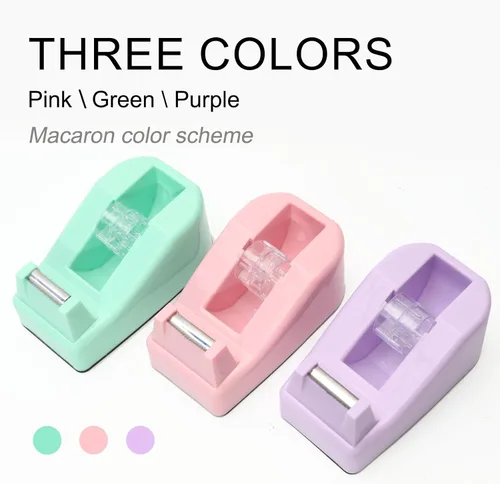 Miniatura 6 de Dispensador de cinta de escritorio resistente, accesorios de escritorio para oficina floral, dispensadores de cinta para oficina, base Púrpura