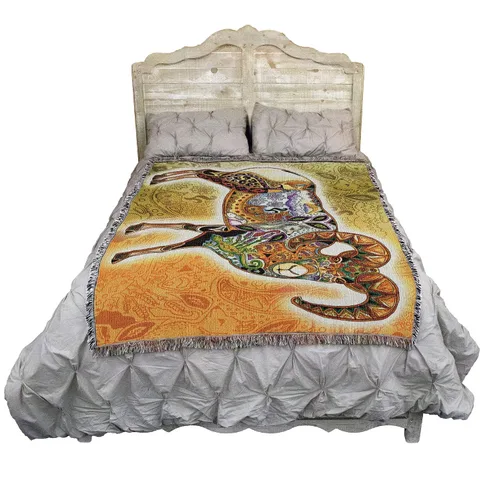 Miniatura 2 de Pure Country Weavers Sue Coccia - Manta de ovejas de cuerno grande, tótem de espíritus animales, manta de regalo tejida de algodón, fabricada