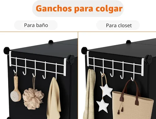 Miniatura 6 de Organizadores de armario y almacenamiento, organizador de almacenamiento de 12 cubos, estantes de ropa portátiles para organización de armario