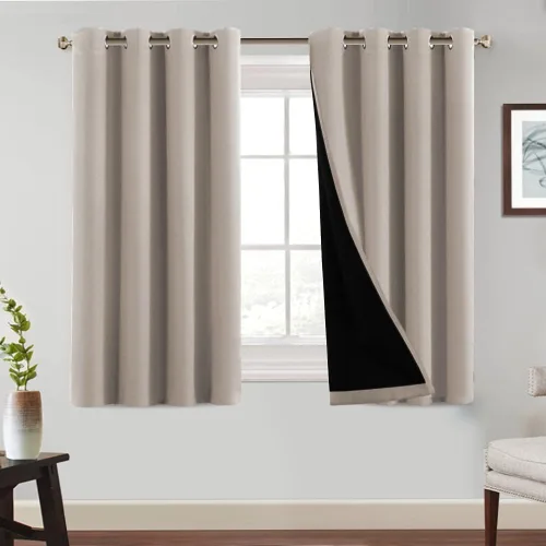 Miniatura 50 de PrinceDeco Paneles de cortina 100 % opacas de 108 pulgadas de largo, completamente opacos, tratamiento de ventana, cortinas forradas con aislamiento