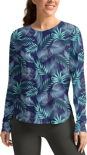 Miniatura 33 de Camisetas de sol para mujer, con protección ultravioleta FPU 50+, manga larga, ligera, de secado rápido, para entrenamiento, senderismo, para mujer
