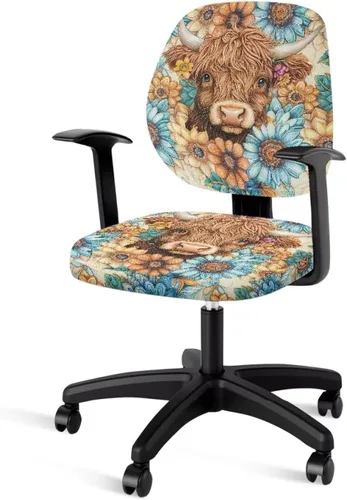 Miniatura 44 de Talayituse - Funda para silla de oficina o computadora con estampado de estrellas de playa, funda de asiento dividida elástica, extraíble y lavable