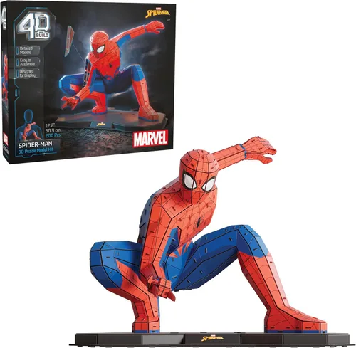 Miniatura 10 de 4D Build, Marvel Spider-Man - Kit de modelo de rompecabezas 3D con soporte, 82 piezas, decoración de escritorio de Spider-Man, juguetes