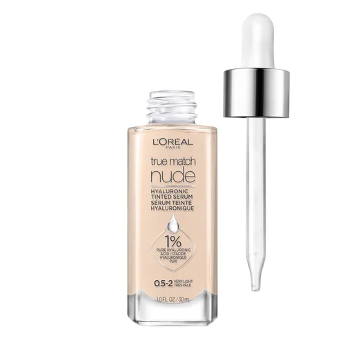 Miniatura 19 de L'Oreal Paris True Match Nude Hyaluronic Tinted Serum Foundation con 1% de ácido hialurónico, mediano 4-5, 1 onza líquida Medium 36-38