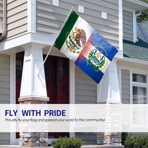Miniatura 7 de Bandera de México El Salvador - 3x5 pies de nailon, uso en exteriores e interiores