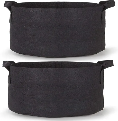 Miniatura 2 de 247Garden Paquete de 2 bolsas de cultivo de 200 galones/macetas de tela de aireación con asas (300 GSM, negro, 24A x 50D)