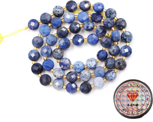 Miniatura 53 de Cuentas de piedras preciosas para la fabricación de joyas, cuentas de monedas facetadas de piedra natural piedra de sangre africana de 0.236 in