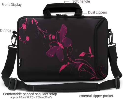 Miniatura 3 de RICHEN - Bolso cruzado con asa para laptops, iPads, libros electrónicos y tabletas infantiles, con bolsillo Nice Butterfly