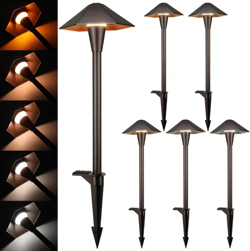 Miniatura 12 de LEONLITE 5CCT - Luces LED de camino de bajo voltaje, 12-24 V, 1800/2700/3000/4000/5000K, doble capa, CRI90, IP65 impermeable, iluminación