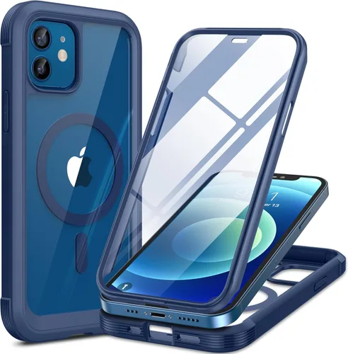 Miniatura 172 de Miracase Funda para iPhone 13 de 6.1 pulgadas, [sin burbujas] funda de teléfono de cuerpo completo con pantalla de vidrio completa integrada, sin