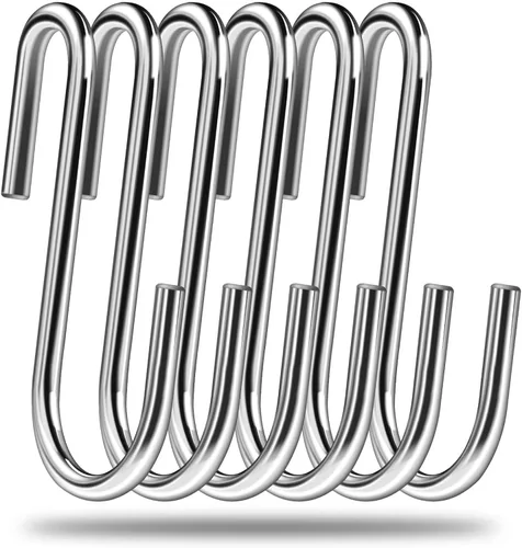 Miniatura 8 de ESFUN Paquete de 24 ganchos en forma de S resistentes de 3 pulgadas, ganchos en forma de S para utensilios de cocina, ollas, utensilios, ropa, Negro
