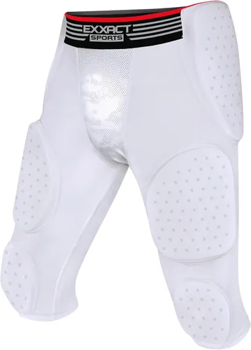 Exxact Sports Battle - Faja de fútbol con 7 almohadillas para hombres y niños con bolsillo para tazas, pantalones cortos de compresión acolchados