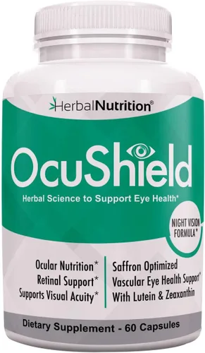 OcuShield - Geles suaves para la salud ocular, soporte vitamínico para ojos sanos, visión nocturna con azafrán, luteína y zeaxantina, nutrientes