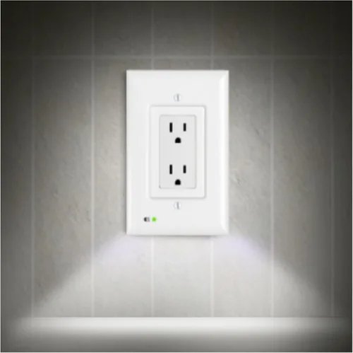 Miniatura 8 de Placa de cubierta de enchufe iluminada, luz nocturna LED opcional, cubierta de enchufe de pared y alumbrado de respaldo para falla de energía