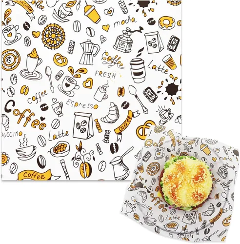 Miniatura 10 de 300 hojas de papel de delicatessen de 8 x 12 pulgadas, hojas de papel encerado para alimentos, papel de envoltura de sándwich resistente a la grasa