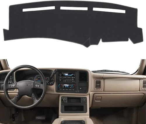 Miniatura 8 de Alfombrilla para salpicadero compatible con Chevy Tahoe Avalanche Suburban GMC Yukon 2007-2014/2007-2013 Silverado LTZ GMC Sierra SLT, cubierta