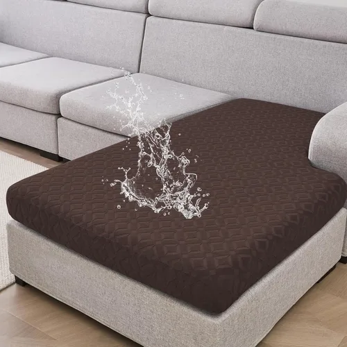 Miniatura 45 de Genina Fundas de cojín para sofá impermeables, fundas elásticas para sofá seccional, funda de cojín lavable, antideslizante, con parte inferior