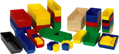Miniatura 4 de Quantum Storage QSB108 - Contenedores de plástico anidables resistentes para farmacia, hospital y almacén, labio colgante y 7 ranuras divisoras