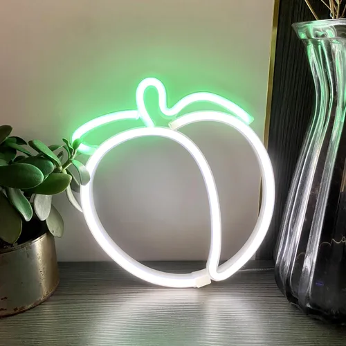 Miniatura 26 de Letrero de luz LED de neón de durazno, lámpara hecha a mano para pared, habitación, fiesta, hogar, bar, arte, Navidad, dormitorio, mesa, boda, Coral
