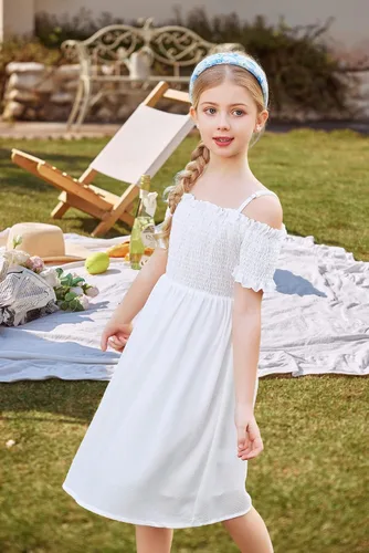 Miniatura 7 de Arshiner Vestido casual de verano sin mangas para niñas de 4 a 13 años