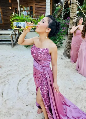 Miniatura 5 de Vestidos de fiesta de lentejuelas brillantes, vestido de dama de honor de sirena 2024 con tubo de hendidura, vestido formal de noche de satén