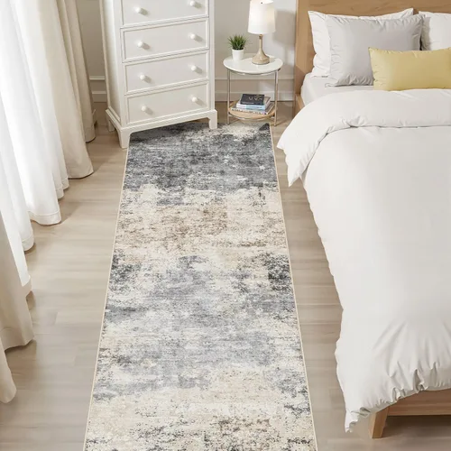 Miniatura 139 de Alfombra de pasillo lavable para cocina: 3 x 10 pies, antideslizante, abstracto, suave, moderno, resistente a las manchas, para interiores, piso