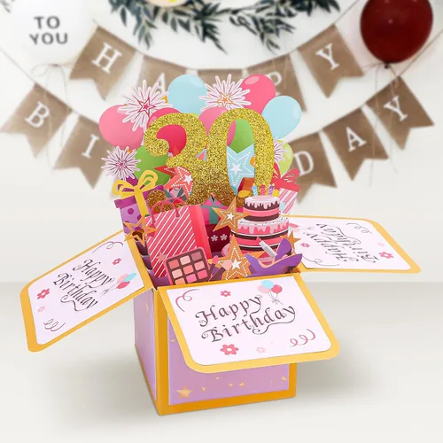 Miniatura 3 de CIEHER Tarjeta de 30 cumpleaños + corona de cumpleaños 30 + banda de cumpleaños 30 + juego de pines de perlas, decoraciones de cumpleaños 30