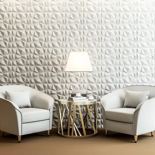 Miniatura 2 de Art3d Paquete de 33 paneles decorativos de pared de PVC de 12 x 12 pulgadas para decoración de pared interior, sala de estar, fondo de TV, Blanco