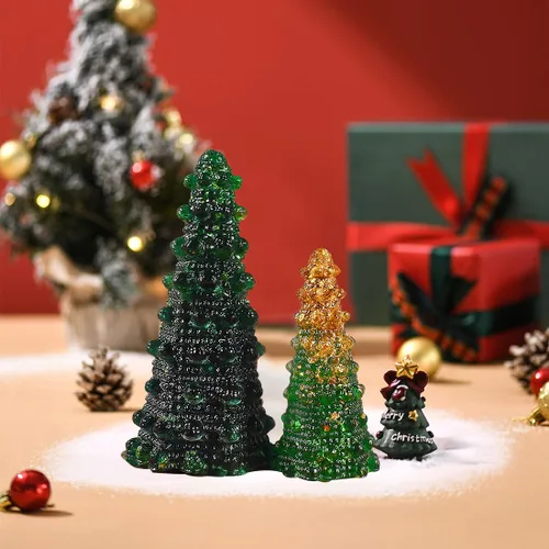 Miniatura 3 de 2 moldes de resina para árbol de Navidad, moldes de vela de Navidad para hacer velas, moldes de silicona 3D para resina epoxi, molde de fundición