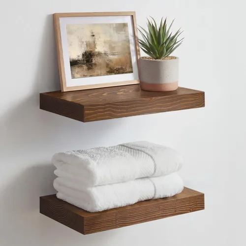 Miniatura 67 de Homeforia Estante flotante blanco de 48 pulgadas, estantes flotantes de madera maciza de alta gama de 48 pulgadas de largo para montaje en pared