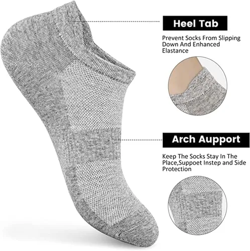 Miniatura 3 de brookhaus Women Low Cut No Show Running Socks 6 Pairs - Cushioned Arch Support, Moisture Wicking Athletic Ankle Socks