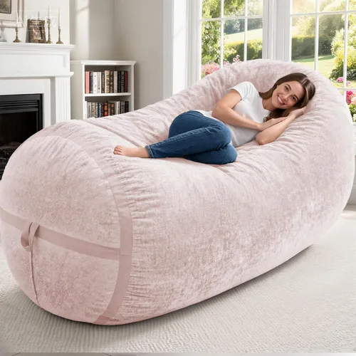 Miniatura 33 de Homguava Puf gigante de 2 pies para adultos con relleno de espuma viscoelástica, puf con funda de piel sintética suave, cómoda puf para sala