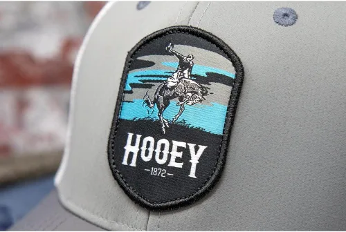 Miniatura 5 de HOOEY Cheyenne Gorra ajustable de malla con parche de camionero (grisblanco), GrisBlanco