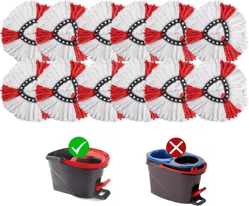 Miniatura 9 de Matthew Cleaning - Juego de 3 cabezales de repuesto de microfibra azul compatible con EasyWring Spin Mop Reemplazar la cabeza EasyWring de alta