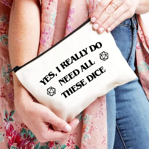 Miniatura 3 de XYANFA Bolsa de maquillaje para dados DM, regalo de juego de rol Yes I Really Do Need All These Dice Pouch