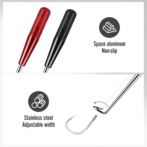 Miniatura 7 de Alicates de pesca y kit de herramientas de extracción de anzuelos – 2 removedores de ganchos de acero inoxidable con 1 alicates de anillo dividido