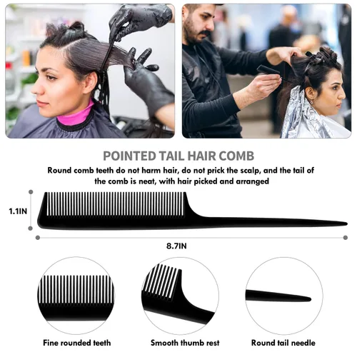 Miniatura 6 de 4 piezas de juego de cepillo para cabello rizado para adultos y niños húmedos o secos, cepillo desenredante para cabello 3/4ABC con peine de dientes