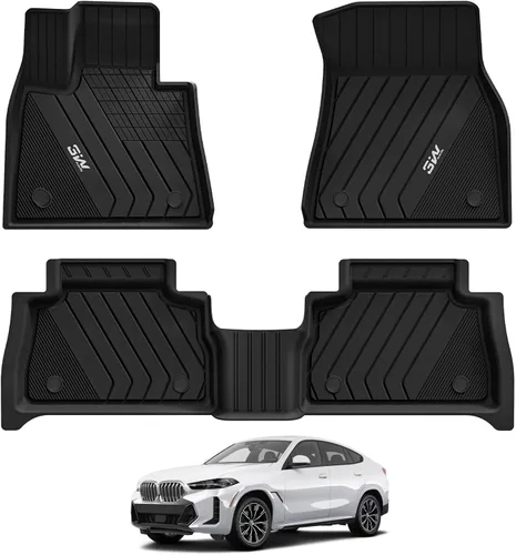 Miniatura 33 de 3W - Alfombrillas de piso para automóvil, para todo tipo de clima, de elastómero termoplástico (TPE), juego completo para 1ª y 2ª filas, color negro
