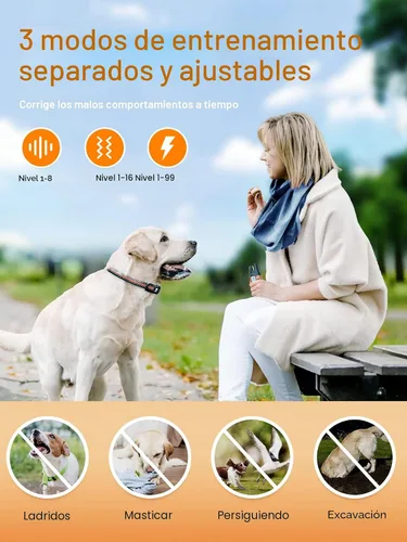 Miniatura 3 de Bousnic Collar de choque para perro, 2 perros (5-120 libras) – Collar de entrenamiento impermeable de 3300 pies para perros grandes, medianos