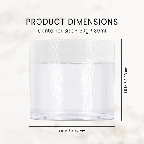 Miniatura 4 de Tarros transparentes Beauticom con tapas blancas, 12 unidades, 1 onza