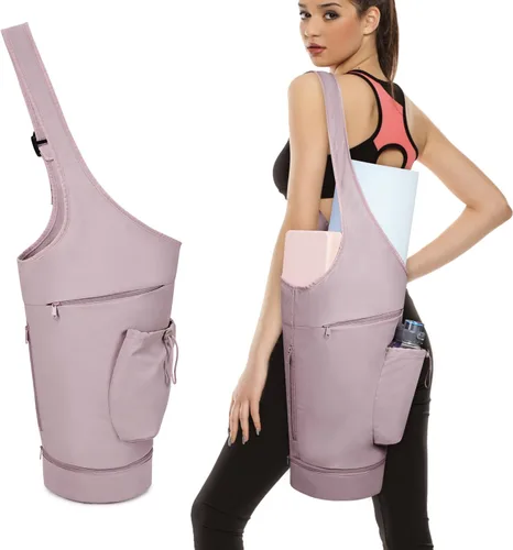 Miniatura 11 de Bolsa para esterilla de yoga sportsnew, bolsa de transporte larga con abertura grande, con bolsillo impermeable para artículos mojados y bolsillo
