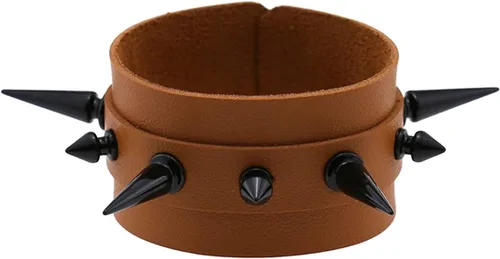 Miniatura 5 de Punk Rock Black Spike Pulseras Rivet Pulsera de cuero PU para mujeres y hombres