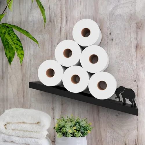 Miniatura 2 de Artori Estante Flotante de Almacenamiento para Papel Higiénico - Decoraciones de Pared de Baño, Soporte de Papel Higiénico de Pared Inclinado