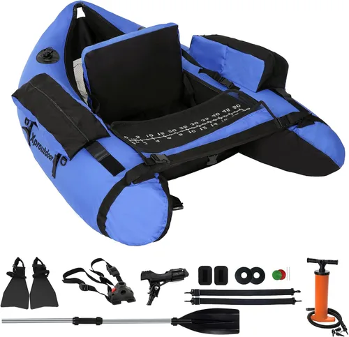 Tubo de flotador de pesca con correas ajustables para mochila, bolsillos de almacenamiento, regla de pescado, barco de pesca con mosca con bomba,