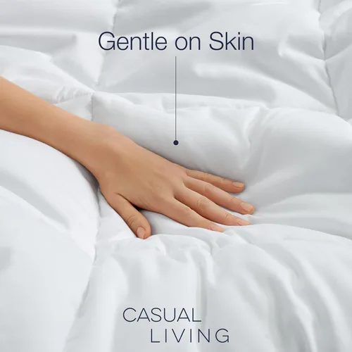 Miniatura 3 de Casual Living Relleno de edredón California King, manta refrescante, ligera, hipoalergénica, reversible, color blanco, con puntada en caja, ropa